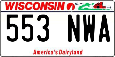WI license plate 553NWA