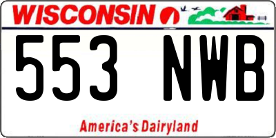 WI license plate 553NWB