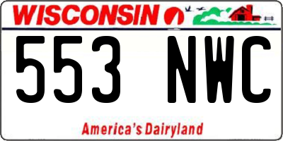WI license plate 553NWC