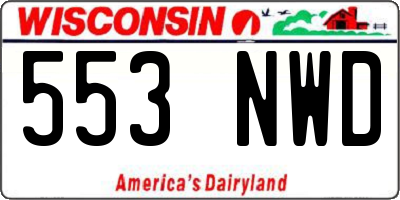 WI license plate 553NWD