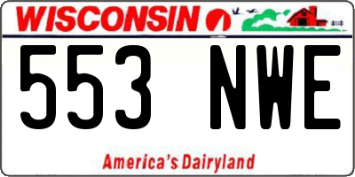WI license plate 553NWE