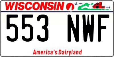 WI license plate 553NWF