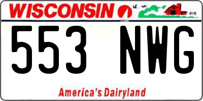 WI license plate 553NWG