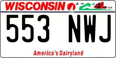 WI license plate 553NWJ