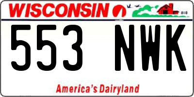 WI license plate 553NWK