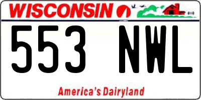 WI license plate 553NWL