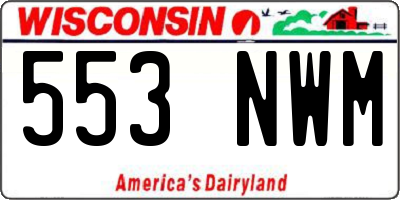 WI license plate 553NWM