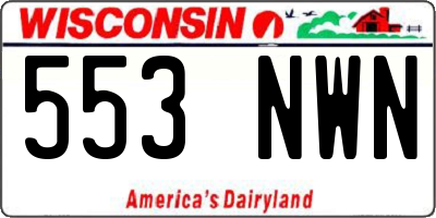 WI license plate 553NWN