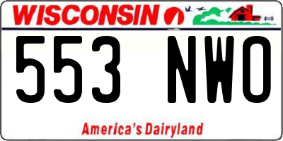 WI license plate 553NWO