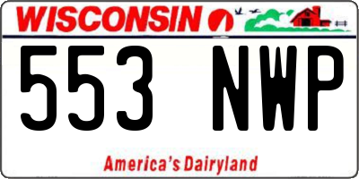 WI license plate 553NWP