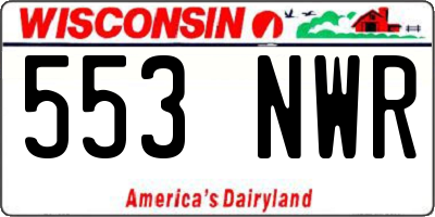 WI license plate 553NWR