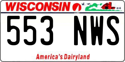 WI license plate 553NWS
