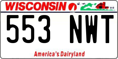 WI license plate 553NWT
