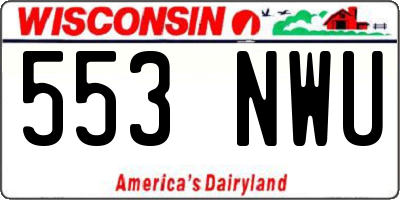 WI license plate 553NWU