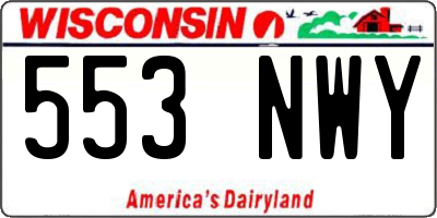 WI license plate 553NWY