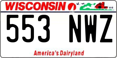 WI license plate 553NWZ