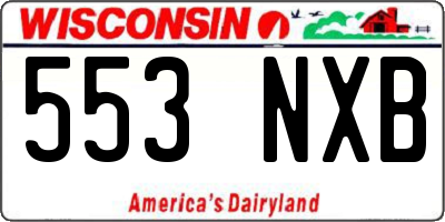WI license plate 553NXB