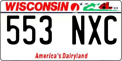 WI license plate 553NXC