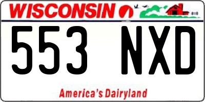 WI license plate 553NXD