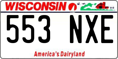 WI license plate 553NXE