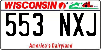 WI license plate 553NXJ