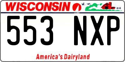 WI license plate 553NXP