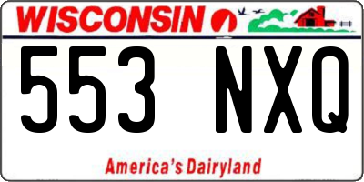 WI license plate 553NXQ
