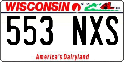 WI license plate 553NXS