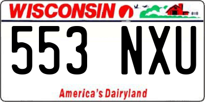 WI license plate 553NXU