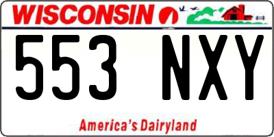 WI license plate 553NXY