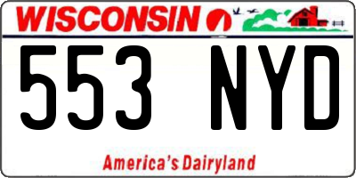WI license plate 553NYD