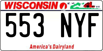 WI license plate 553NYF
