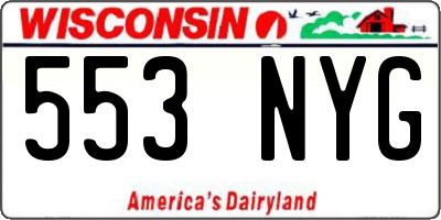 WI license plate 553NYG