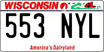 WI license plate 553NYL