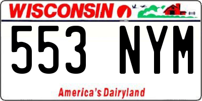 WI license plate 553NYM
