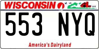 WI license plate 553NYQ