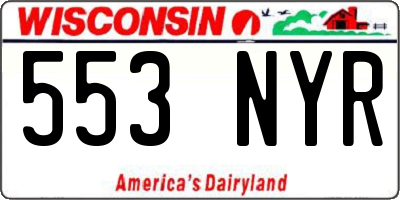 WI license plate 553NYR