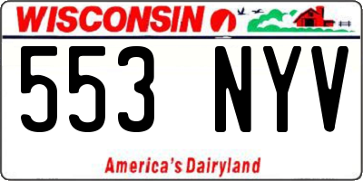 WI license plate 553NYV