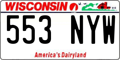 WI license plate 553NYW