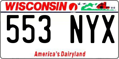 WI license plate 553NYX