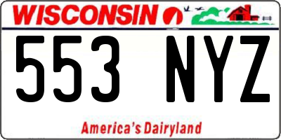 WI license plate 553NYZ