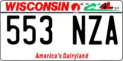 WI license plate 553NZA