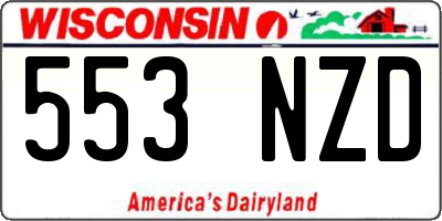 WI license plate 553NZD