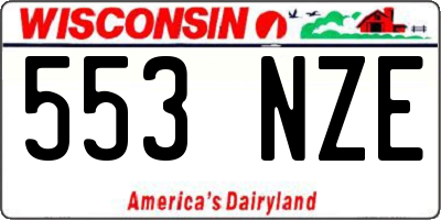 WI license plate 553NZE