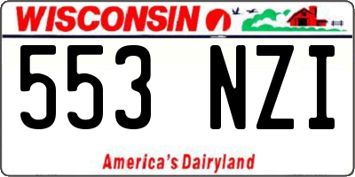 WI license plate 553NZI