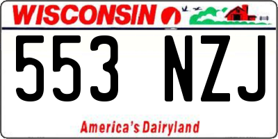 WI license plate 553NZJ