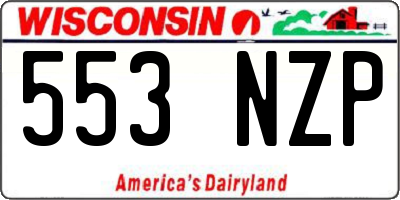 WI license plate 553NZP