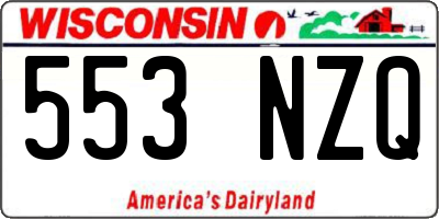 WI license plate 553NZQ