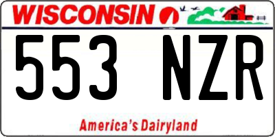 WI license plate 553NZR