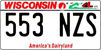 WI license plate 553NZS